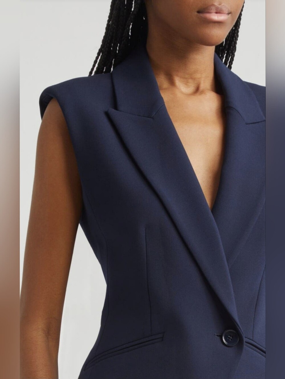 VERONICA BEARD Ciel Tailored Vest Womens Size 8 Navy Blue Sleeveless Blazer - Picture 4 of 6